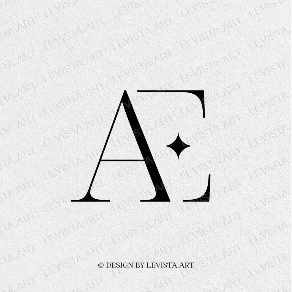 Modern AE Monogram & Letter Logo | Instant Download