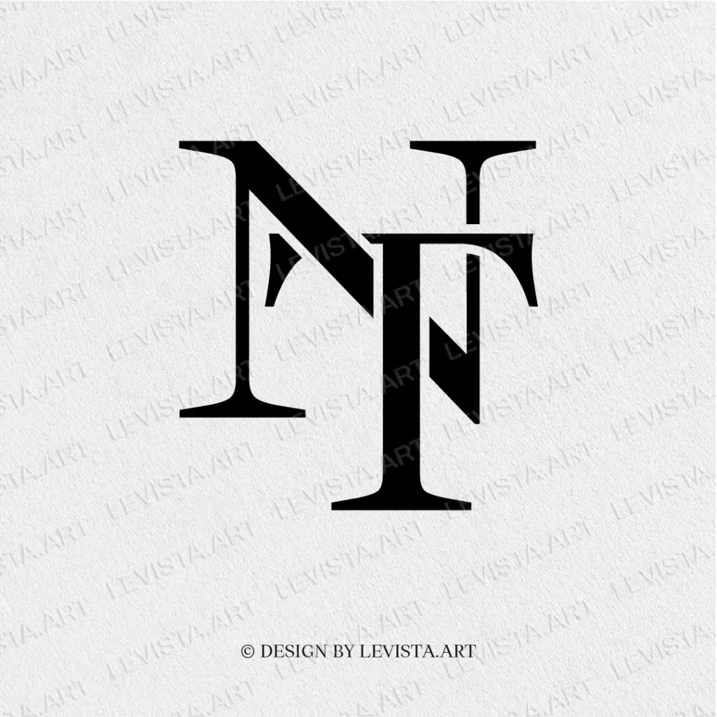 Nt Script Monogram Minimalist NT Monogram & Letter Logo | Instant Download