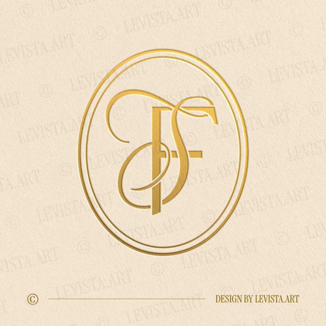 FS Initials logo & SF Monogram developed as an elegant wedding letter logo with soft curves and a carefully balanced letter form, suitable for wedding branding, business logos and personal brand identity