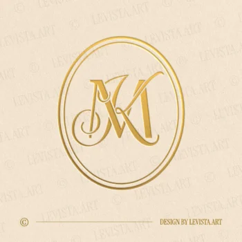 MK Initials logo & KM Monogram developed as an elegant wedding letter logo with a confident and well-balanced letter form, suitable for wedding branding, business logos and personal brand identity