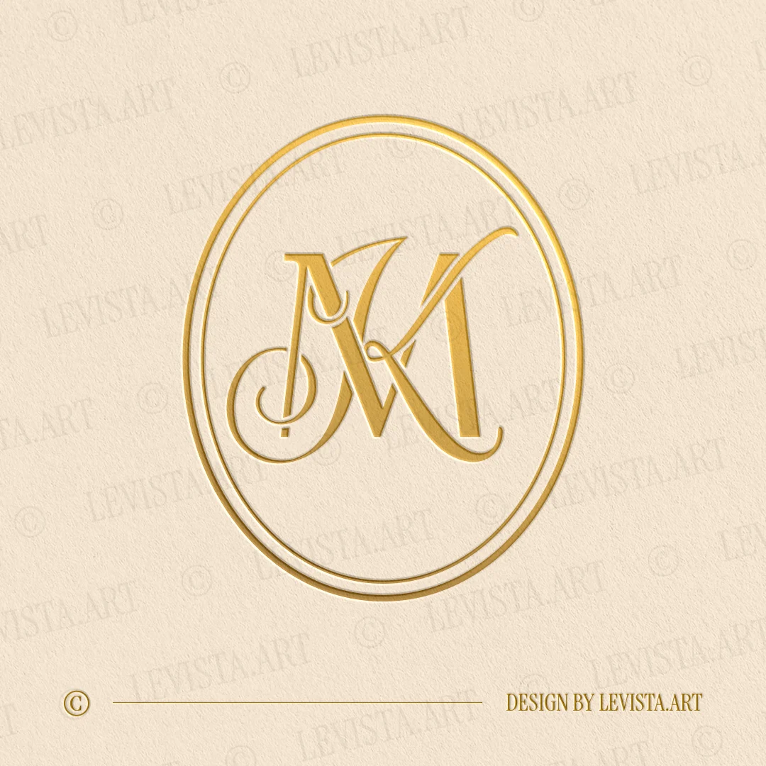MK Initials logo & KM Monogram developed as an elegant wedding letter logo with a confident and well-balanced letter form, suitable for wedding branding, business logos and personal brand identity