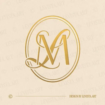 ML Monogram & LM Initials logo designed as an elegant wedding letter logo with a smooth and flowing letter composition, suitable for wedding branding, business logos and personal brand identity