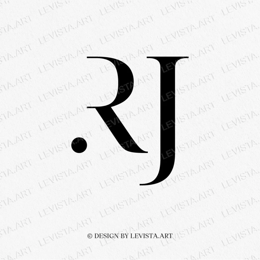 Rlj Script Monogram Modern RJ Monogram & Letter Logo | Instant Download