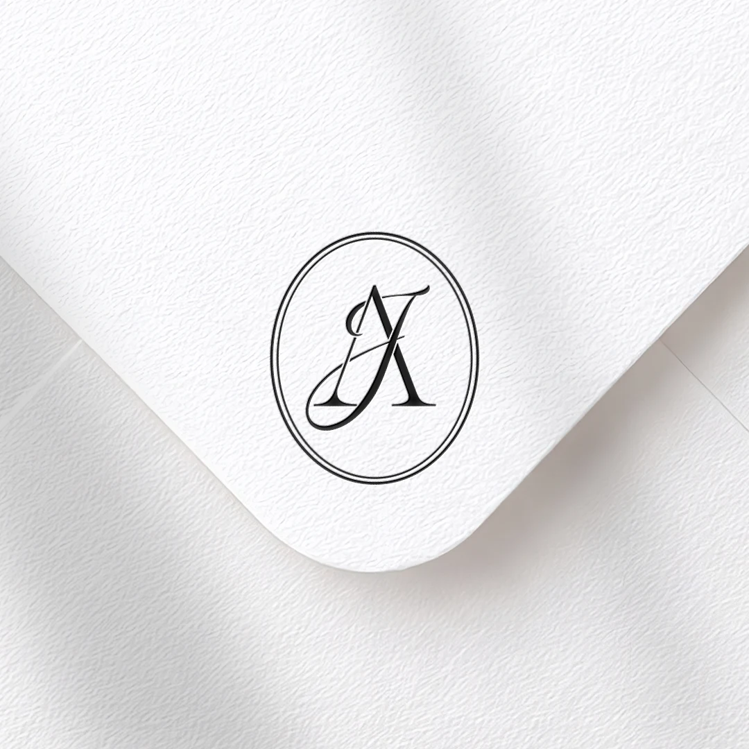 wedding monogram on envelope example – light collection Example wedding monogram on envelope light collection