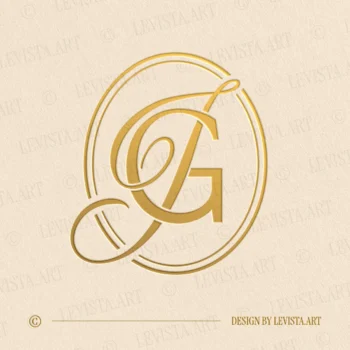GJ & JG Initials logo created as an elegant wedding monogram design with a balanced and graceful letter composition, suitable for wedding branding, business logos and personal brand identity