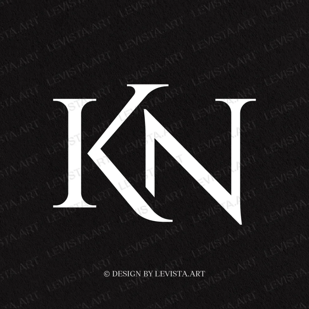 Minimalist KN Monogram & Letter Logo | Instant Download