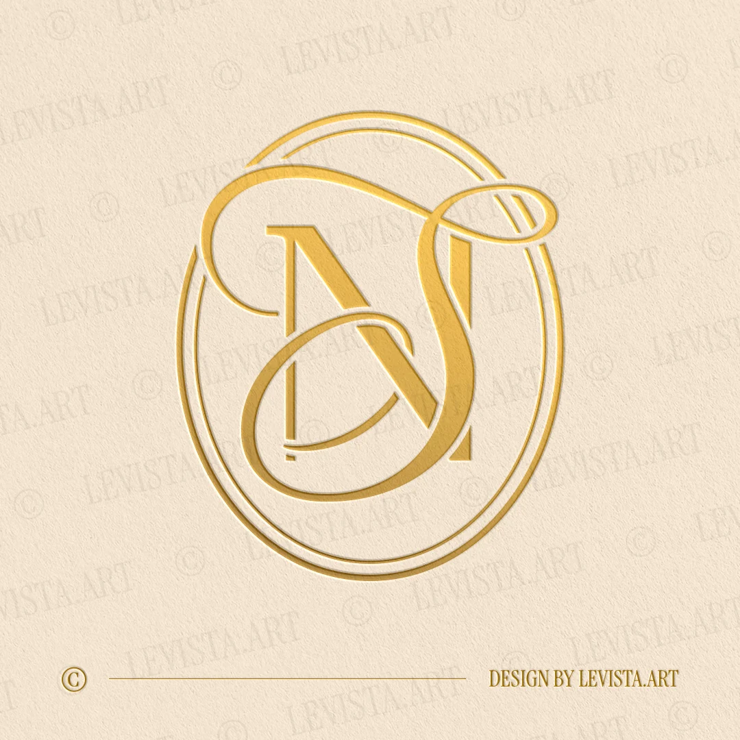 NS Monogram & SN Initials logo designed as an elegant wedding letter logo with a smooth and balanced letter composition, suitable for wedding branding, business logos and personal brand identity