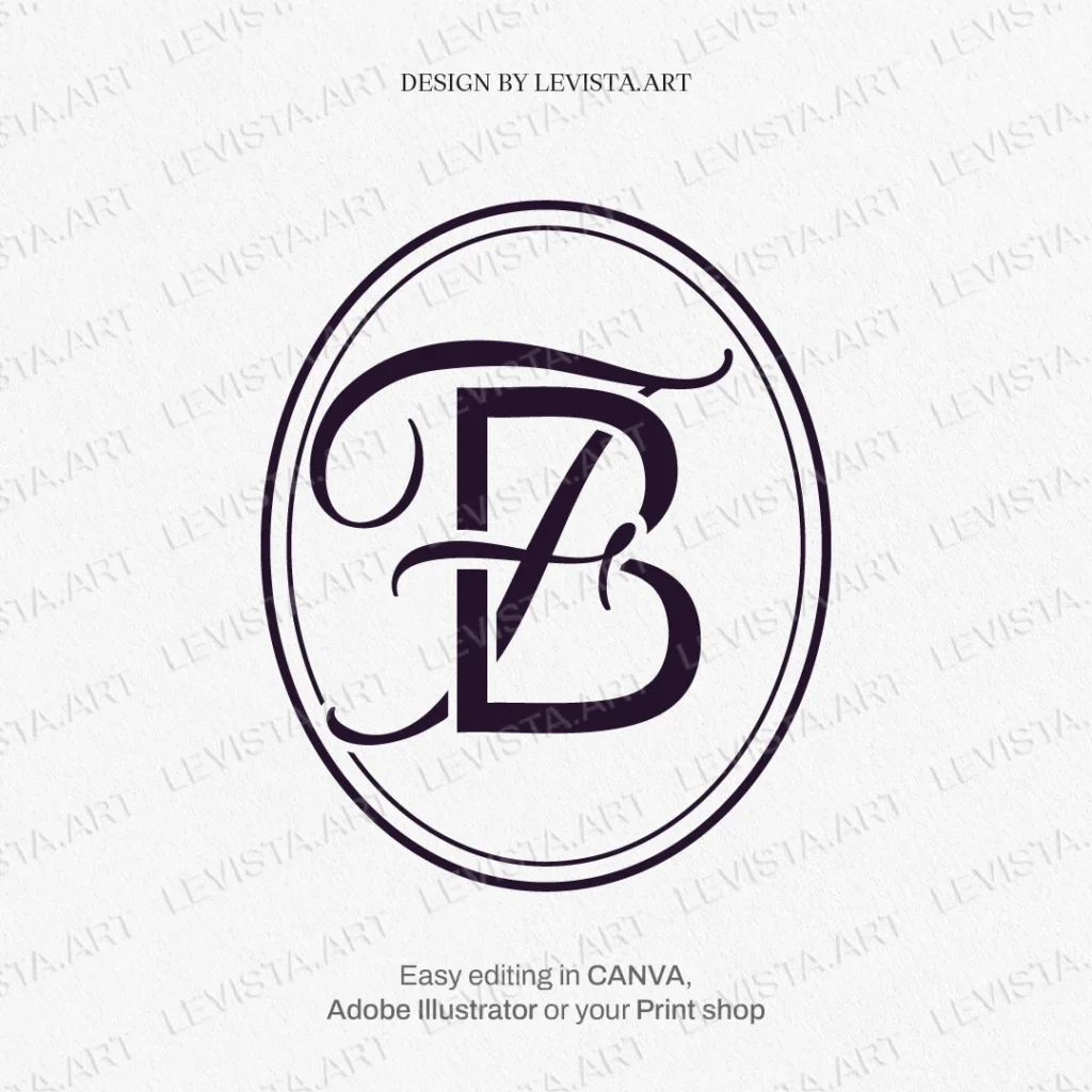 Elegant FB Initials Logo BF Letter Logo Instant Download