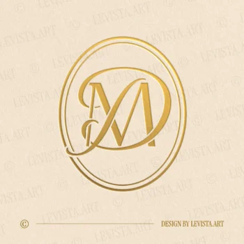 MD Monogram & DM Initials logo created as an elegant wedding letter logo with a smooth and balanced letter composition, suitable for wedding branding, business logos and personal brand identity