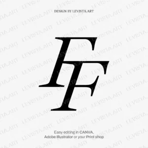 FF Monogram logo design | Minimalist Letter logo