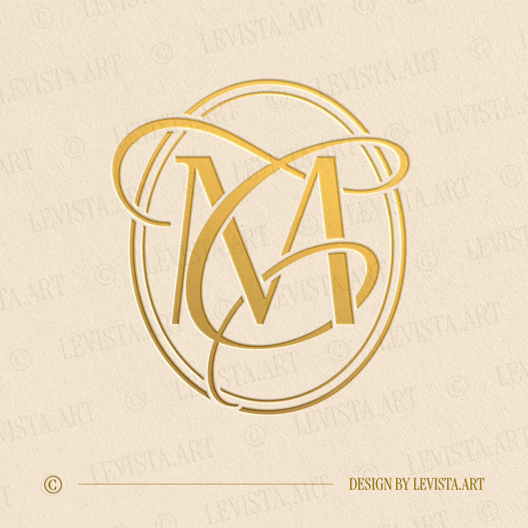 MC Monogram & CM Initials logo designed as an elegant wedding letter logo with a smooth and balanced letter composition, suitable for wedding branding, business logos and personal brand identity