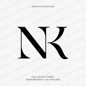 NK Monogram, NK Initials logo | Letter logo design