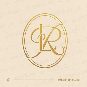 LR Letter logo & RL Monogram designed as an elegant wedding initials logo with a clean and balanced letter composition, suitable for wedding branding, business logos and personal brand identity
