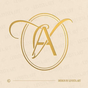 AV Wedding letter logo & VA Initials design presented as an elegant monogram with a clean and well-balanced letter composition, suitable for wedding branding, business logos and personal brand identity