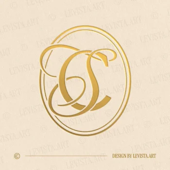 CS Letter logo & SC Initials design presented as an elegant wedding monogram with a balanced and harmonious letter composition, suitable for wedding branding, business logos and personal brand identity