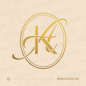 KA & AK Initials Logo, for wedding decor