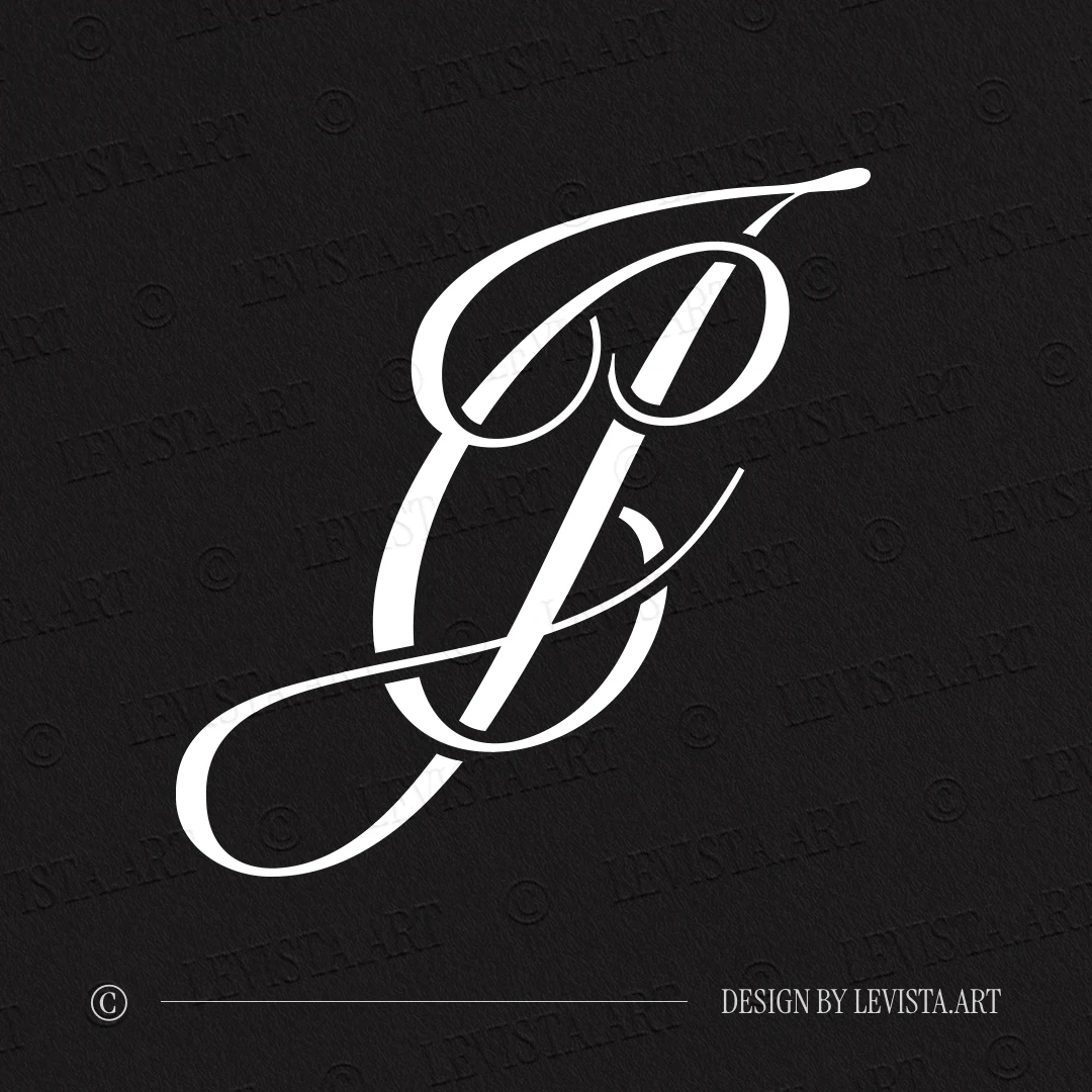 CJ & JC Initials logo | Wedding monogram design 4 CJ & JC letter logo on black background – refined and timeless design for modern weddings