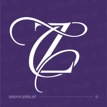 CZ & ZC wedding logo on soft colored background – stylish and modern design for invitations and decor