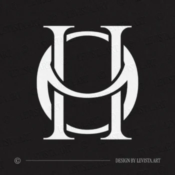 HO & OH Monogram on black background – luxury letter logo design for professional branding and business identity