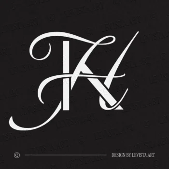 KH HK Monogram black background