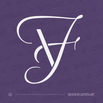 VF & FV Monogram on soft color background – stylish wedding logo for invitations and branding