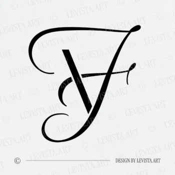 VF & FV Monogram on white background – minimalist and versatile wedding letter logo design