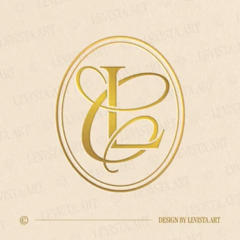 CL & LC Monogram designed as an elegant wedding letter logo with a balanced and harmonious letter composition, suitable for wedding branding, business logos and personal brand identity