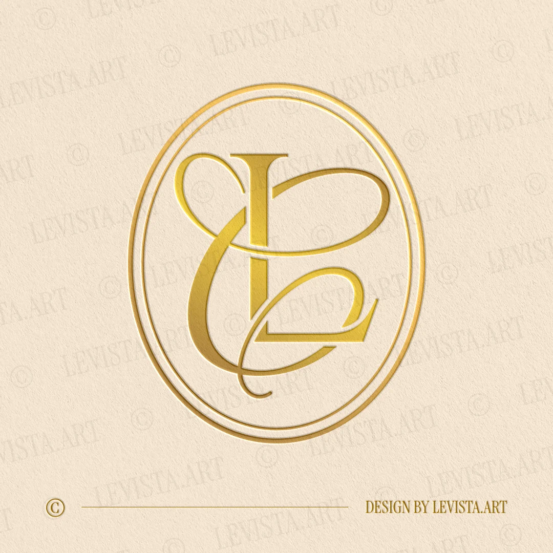CL & LC Monogram designed as an elegant wedding letter logo with a balanced and harmonious letter composition, suitable for wedding branding, business logos and personal brand identity
