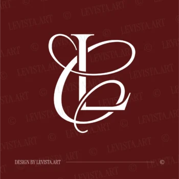 CL & LC wedding logo on colored background – stylish design for invitations, decor, and premium identity