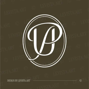 UP & PU Monogram on colored background – stylish wedding logo design for invitations, decor, and premium identity