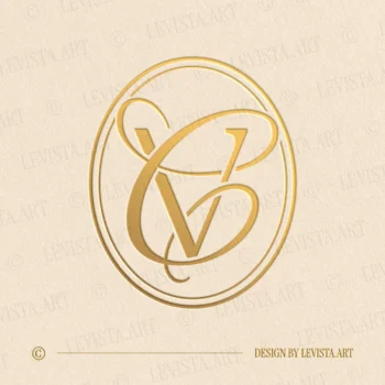 VC & CV Monogram designed as an elegant initials logo with a balanced and harmonious letter composition, suitable for wedding branding, business logos and personal brand identity