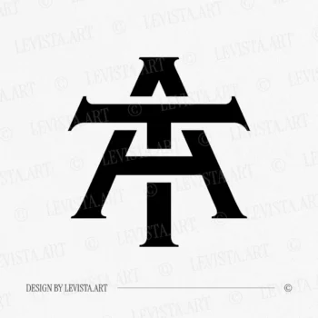 AT Monogram & TA logo | Letter logo design 3 AT Monogram & TA logo presented as a clean letter logo design on a white background, minimalist monogram logo suitable for business, personal brand, and professional branding