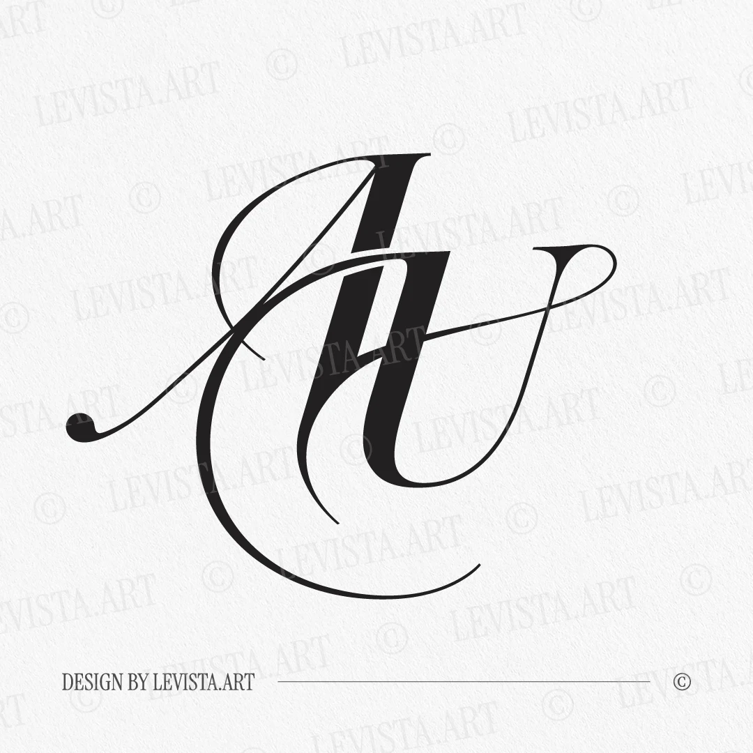AU Monogram | Letter logo design AU initials logo in black – minimalist logo design for modern branding and stationery
