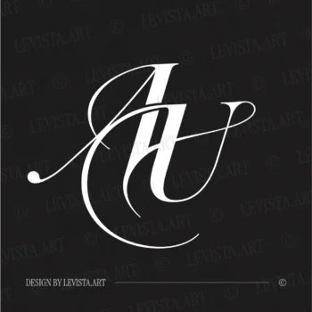 AU Monogram | Letter logo design AU letter logo on black background – modern logo design for luxury wedding and branding
