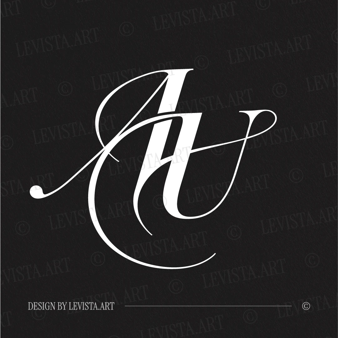AU Monogram | Letter logo design AU letter logo on black background – modern logo design for luxury wedding and branding