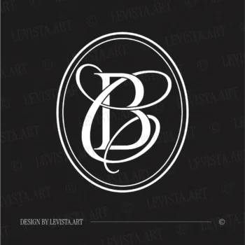 BC & CB monogram framed on black background – luxurious wedding letter design for elegant branding and decor