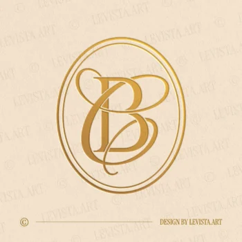 BC & CB monogram logo in gold on textured background – elegant wedding letter design for luxury invitations and branding