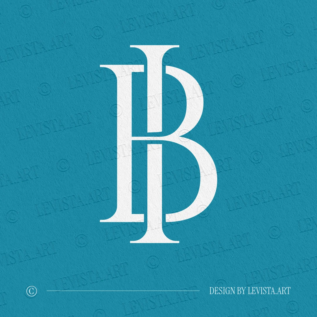BI & IB Monogram | Minimalist Letter Logo Design 2 BI & IB monogram logo placed on a soft luxury-toned background – a stylish letter logo created for premium stationery, brand materials, and personal branding use.