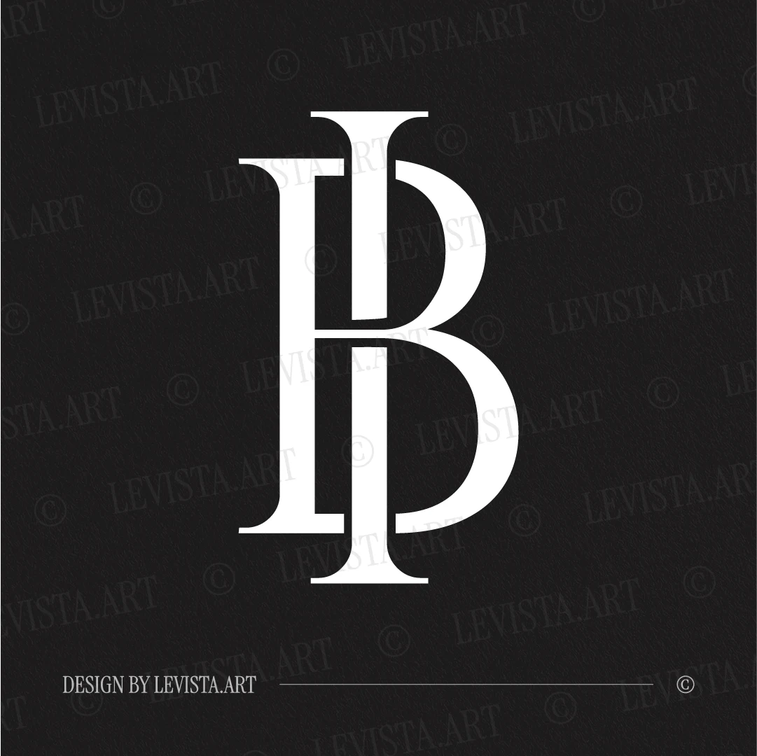 BI & IB Monogram | Minimalist Letter Logo Design 3 BI & IB letter logo shown in white on a dark background – a modern monogram design suited for business branding and refined personal presentation.