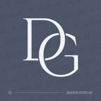 DG Monogram logo | Letter logo design 4 DG monogram logo on luxury background – refined letter logo design for high-end wedding and brand identity