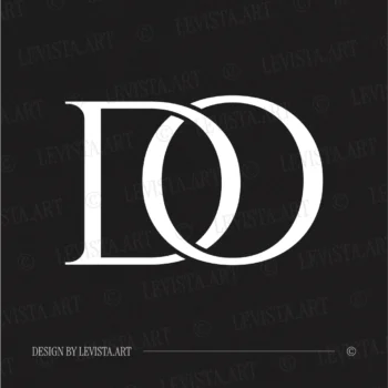 DO Monogram & Letter Logo | Initials Logo Design 5 DO monogram letter logo presented in white on a deep dark background – refined initials logo created for business identity and elegant personal branding.