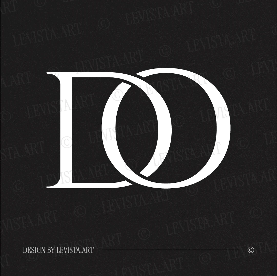 DO Monogram & Letter Logo | Initials Logo Design 3 DO monogram letter logo presented in white on a deep dark background – refined initials logo created for business identity and elegant personal branding.