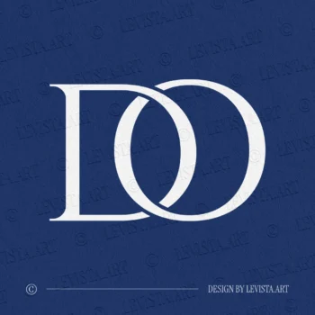 DO Monogram & Letter Logo | Initials Logo Design 4 DO monogram logo displayed in white on a soft luxury-tone background – stylish initials logo designed for business stationery, premium branding, and personal brand materials.
