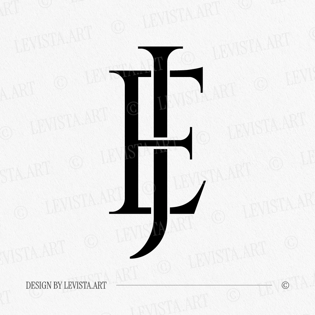 JE & EJ monogram shown in black on a light background – a clean, minimalist letter logo created for modern professional branding and personal brand identity.