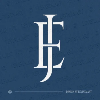 JE & EJ Monogram | Letter logo design 4 JE & EJ monogram logo presented on a soft luxury-colored background – a stylish initials logo designed for premium brand materials, stationery, and personal branding.
