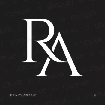 RA Monogram | Letter Logo Design 5 RA letter logo shown in white against a dark background – a refined monogram design suited for business identity and polished personal branding.