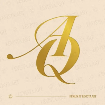 AQ Monogram, QA Initials logo wedding monogram design and wedding letter logo, elegant wedding initials logo for invitations and stationery