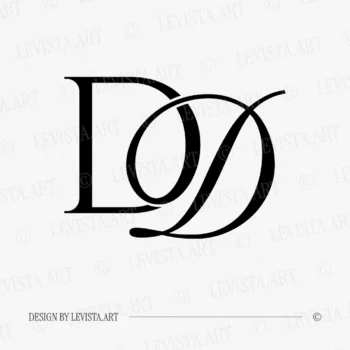 DD Monogram logo minimalist wedding monogram and wedding initials logo, clean letter logo design for modern wedding stationery