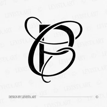 PC Monogram, CP Initials logo | Wedding letter design 5 PC monogram, CP initials logo in black on white background – minimalist letter logo design for modern branding and stationery