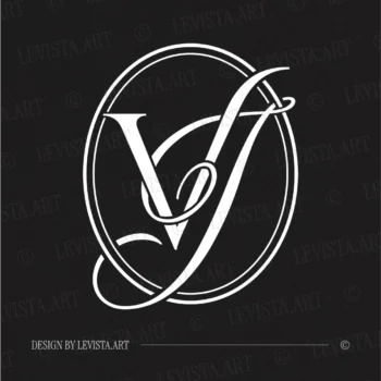 VJ Monogram, JV Initials logo elegant wedding monogram and wedding letter logo, luxury wedding initials logo for branding and decor